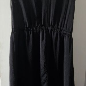 Classic Black Midi Dress with Elastic Waist